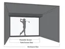 Golf simulator enclosure dimensions diagram