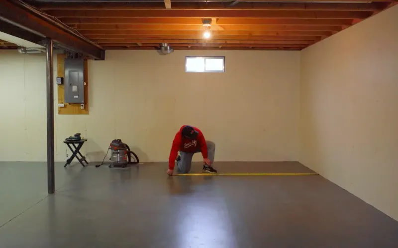 Measuring a room for a country club golf simulator install